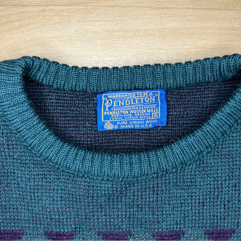 Rare Vintage Pendleton Sweater Nordic Deer Men’s Size X-Large Made In USA - Picture 9 of 11